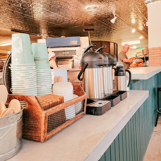Coffee Airpot (2 Liter) Includes Airpot and Creamer Pitcher Deposit. Deposit Refunded Upon Return.